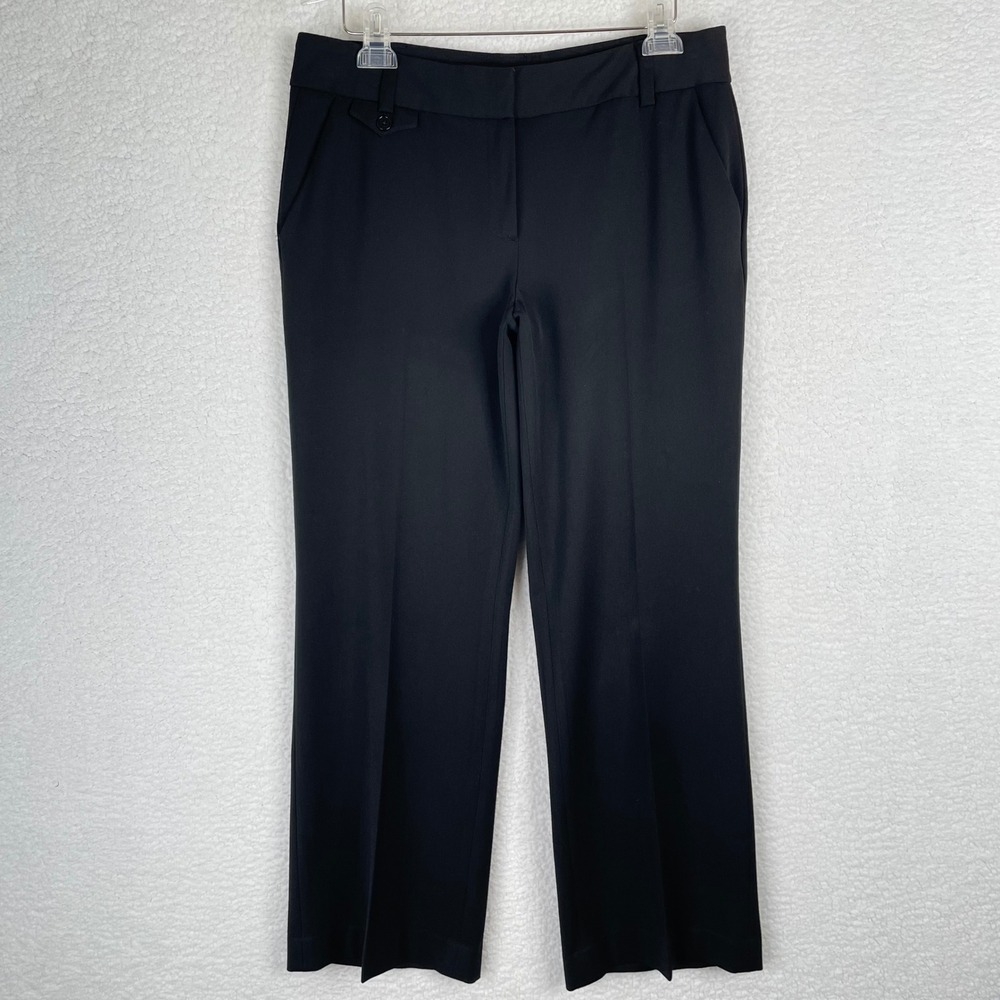 Talbots Signature Womens Black Straight Leg Dress Pants Size 10 Stretch Workwear - Picture 2 of 10